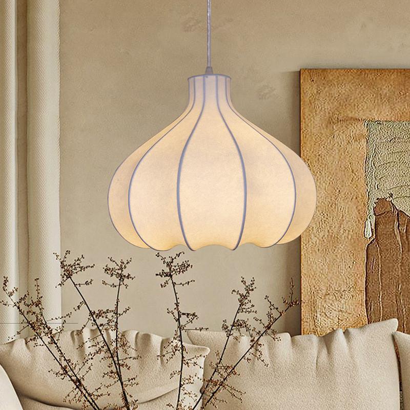 中古蚕丝吊灯餐厅客厅高级感侘寂简约法式奶油风卧室吊灯温馨浪漫