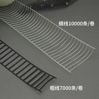 新款弹力胶针卷型胶针色标卡机背卡固定绑带包装线梯形黑白绑签线