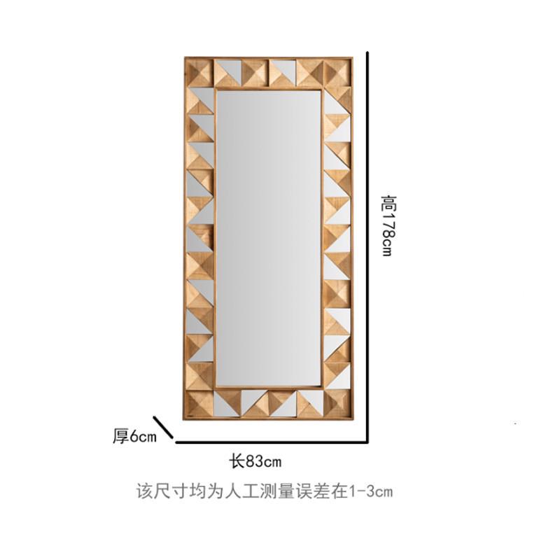 侘寂风棱形创意服装店试衣镜美式复古镜子落地镜民宿卧室全身镜
