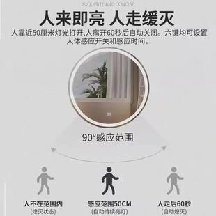 镜子挂墙浴室镜卫生间智能镜带灯圆镜壁挂防雾发光led洗手间圆形