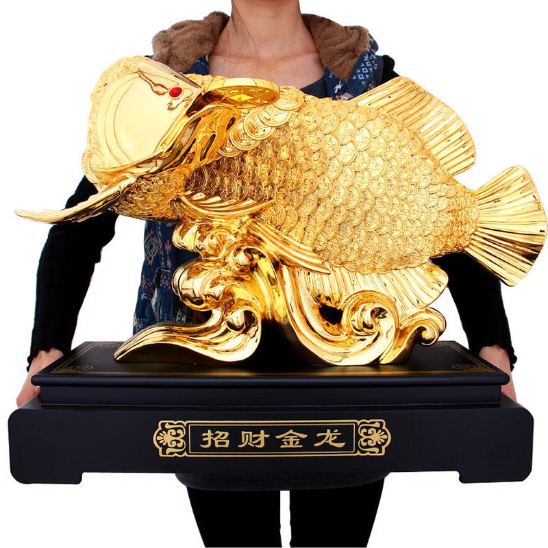 招财金龙鱼摆件工艺品乔迁新居开业礼品收银台酒柜办公室装饰摆设