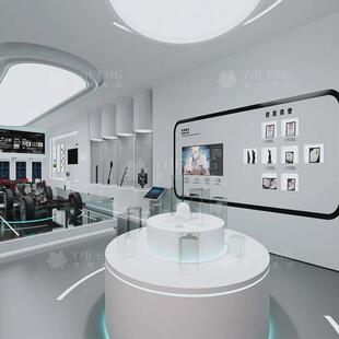 定制展厅汽车配件高端展示柜汽配产品中岛台带灯木质样品展示架