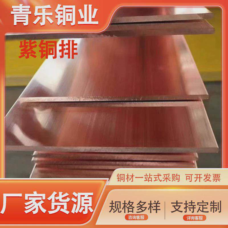 高纯接地铜排厂家直销t2紫铜排镀锡铜排紫铜条扁方红铜排