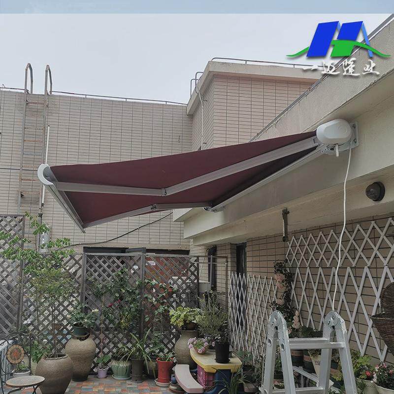 阳台全遥控遮阳篷别墅庭院遮雨棚电动盒伸缩式防晒折叠露台帐蓬