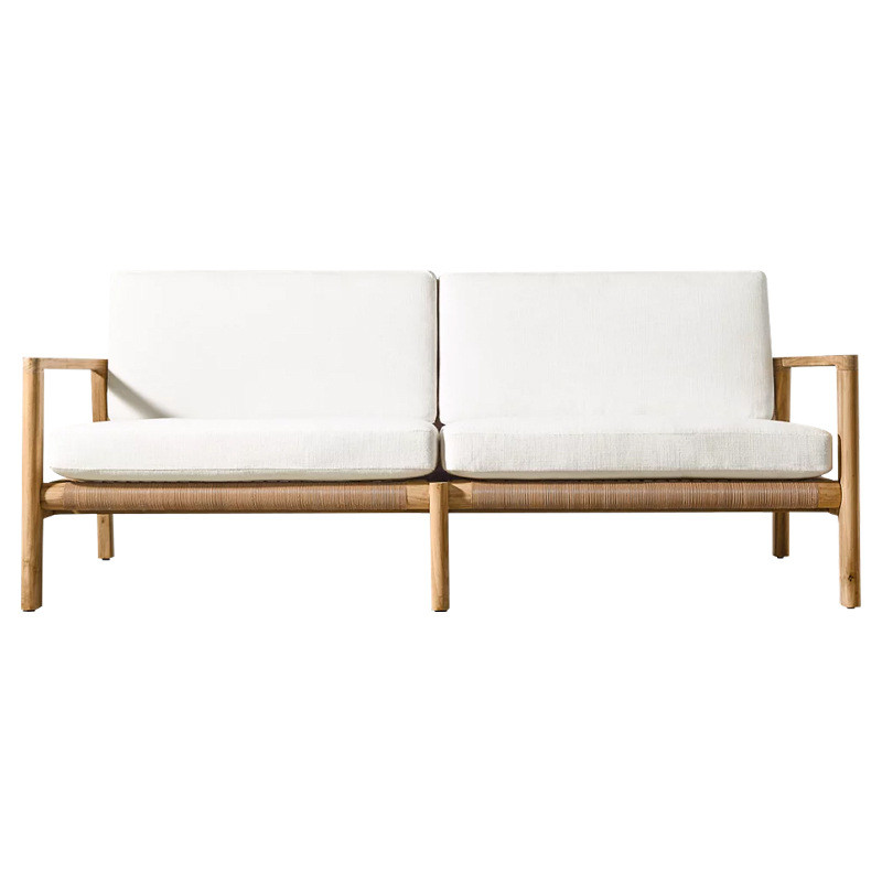 户外庭院沙发酒店露天户外实木藤编沙发别墅户外柚木沙发茶几组合