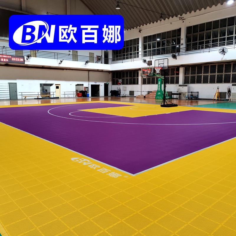 悬浮地板百娜篮球场欧室外防滑运动地板地垫篮球训练拼接地板
