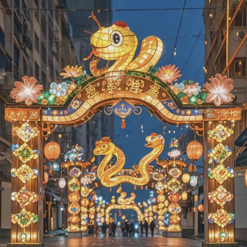 新年大型自贡彩灯灯组布置春节景区灯会广场摆件花灯厂家定制