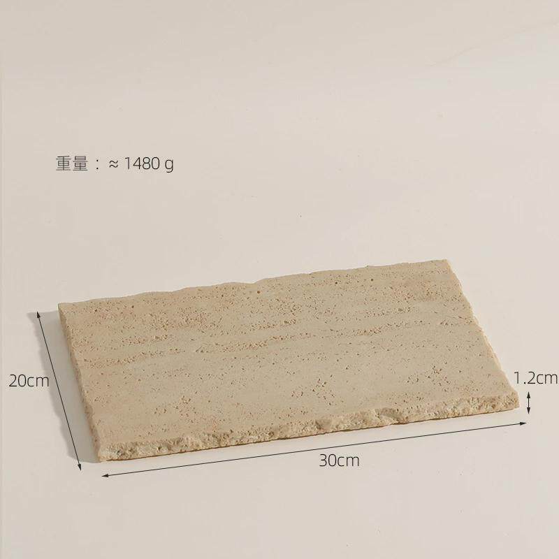 长方形浴室卫生间桌面轻奢洗手台牙杯漱口杯置物X^洞石洗漱台托盘