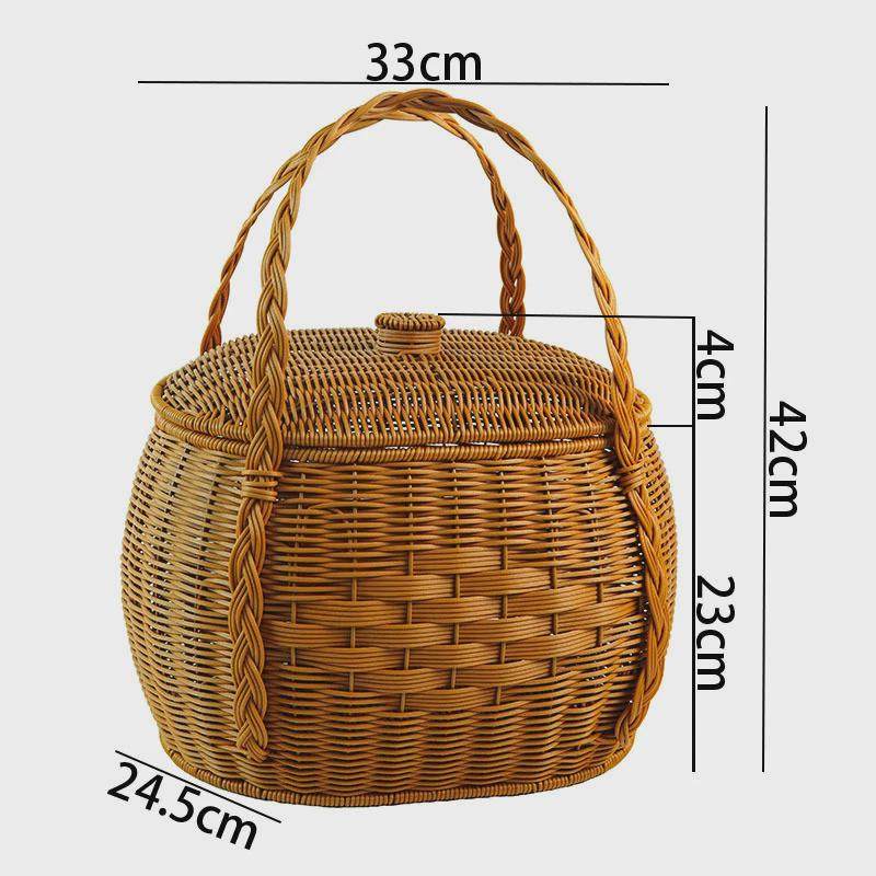 仿藤编手提篮大号带盖拜拜篮结婚乔迁喜事篮家用双层野餐篮收纳篮,收纳整理,橱柜收纳筐,淘宝优惠券,粉丝福利购,淘宝优惠卷
