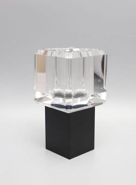 现代轻奢水晶蓝色小花瓶花器家居装饰品电视柜样板间客厅茶几摆件
