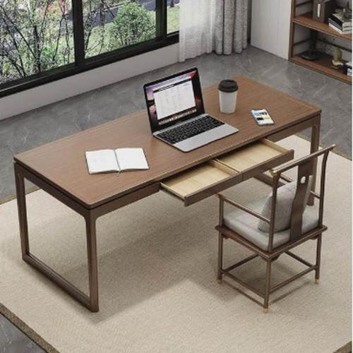 小学生写字桌实木书桌长条桌老榆木书法桌办公室家用新中式电脑桌