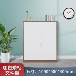 矮柜文件办公室储物柜加厚窄边矮柜中二斗柜铁皮柜员工资料档案柜