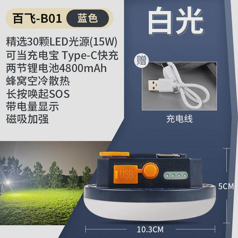百飞户外灯照明露营灯手提挂吊灯超长续航充电氛围野营帐篷营地灯
