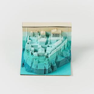 文创立体纸雕便签纸定制收藏品建筑模型工艺创意校园企业商务礼品
