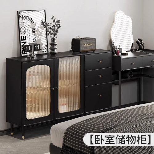 热销餐边柜现代简约靠墙一体茶水柜客厅隔断柜储物柜黑色2024新