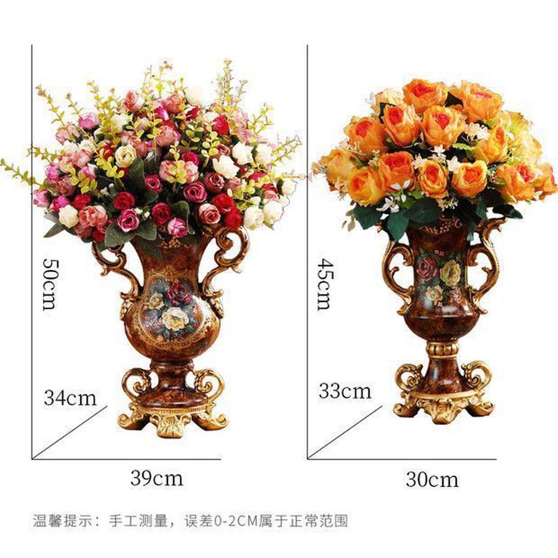 欧式客厅软装装饰品美式餐桌电视柜玄关摆件花插花器台面干花花瓶