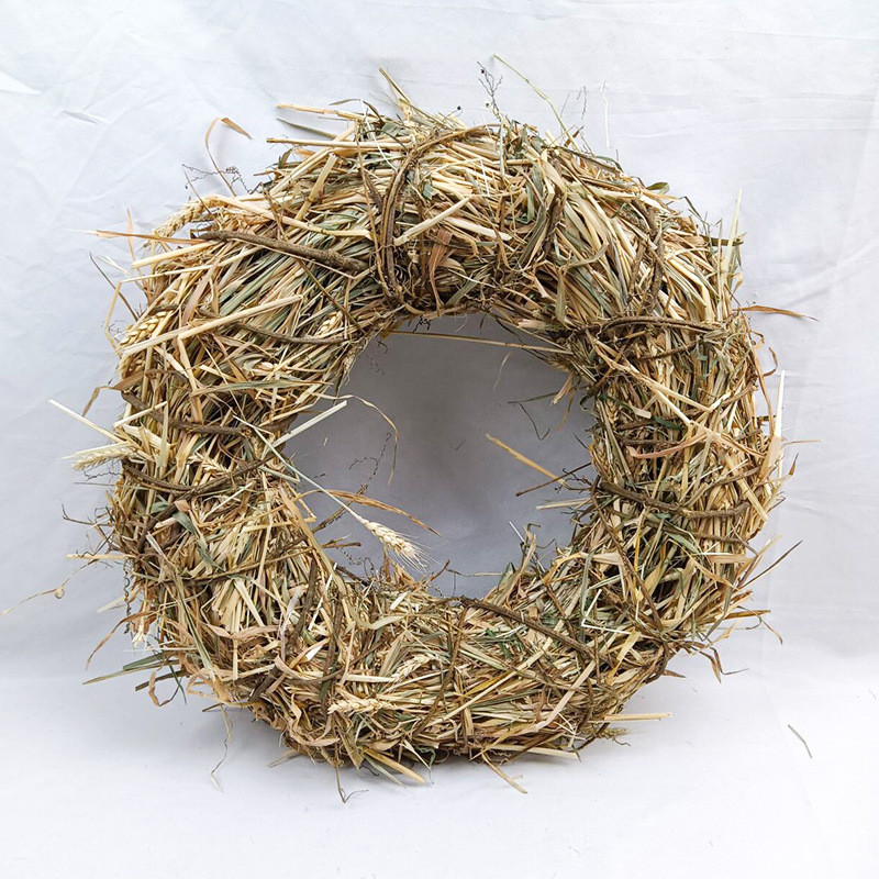 直供复活节藤编环麦穗草编环欧美花环丰收节摄影拍摄道具门环