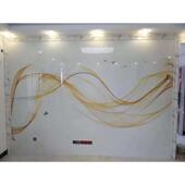 微晶石影视新中式 现代瓷砖背景墙uv渗墨大板石材客厅电视背景墙墙