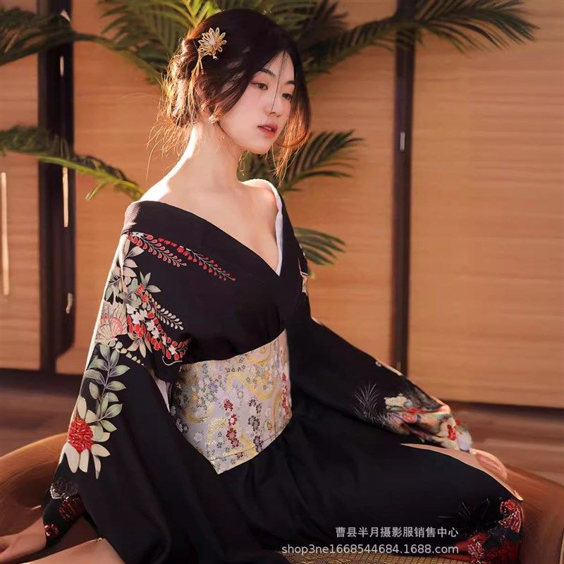 新款和服女改良中国风暗黑系霸气女生日式和风正S装传统神明少女
