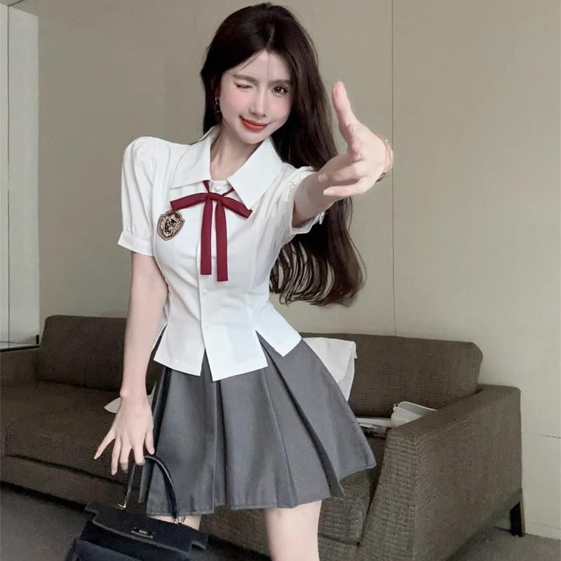 2025新款韩系英伦学院风JK制服连衣裙子迪士尼穿搭两件套装女夏季
