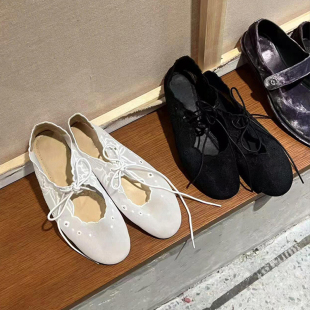 女舒适超软平底鞋 羊皮版 小众网纱芭蕾舞玛丽珍单鞋 2025新款 韩版