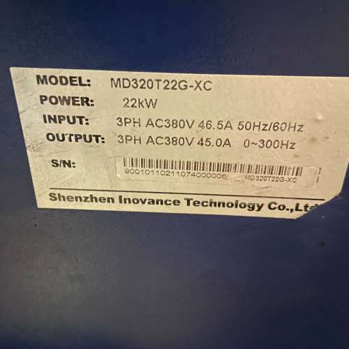 汇川变频器MD320T22G-XC、380伏22KW的、拆机