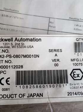 罗克韦尔1442-PS-0807M0010N传感器，全新原装
