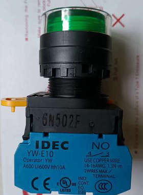 和泉绿色按钮YW1L-MF2E10Q4G  6N502EF，