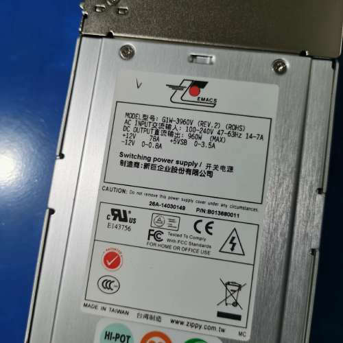 原装 新巨 G1W-3960V 服务器冗余电源模块 960W