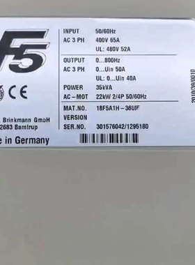 18F5A1H-36MF。科比变频器，成色如图，功能完好，保