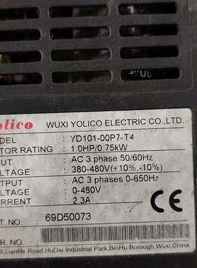 优利康YOLICO变频器0.75k驱动器 YD101-00P