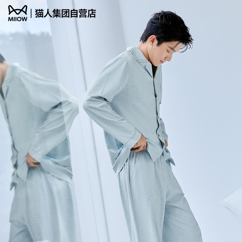 猫人花木染家居服2026新款春夏纯棉男女情侣简单家居睡衣超柔软