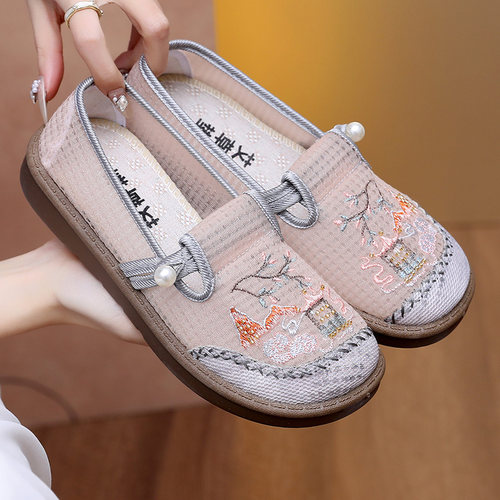 夏季新款软底舒适一脚蹬妈妈鞋