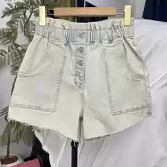 Vintage Denim Shorts for Women, New Summer Style, Stretchy American Style, for Petite Figures, Pear-Shaped Body, A-Line Hot Shorts