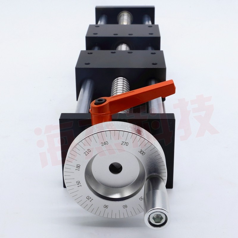 滑台模组手动正反牙滚珠丝杠精密激光刻度手轮双滑块双向直线导轨