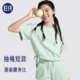 卫衣女时尚 Esqua 宽松套头圆领休闲运动短袖 Athleisure抽绳短款