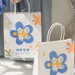 牛皮纸礼品袋手提生日礼物袋情侣包装 袋子高级感