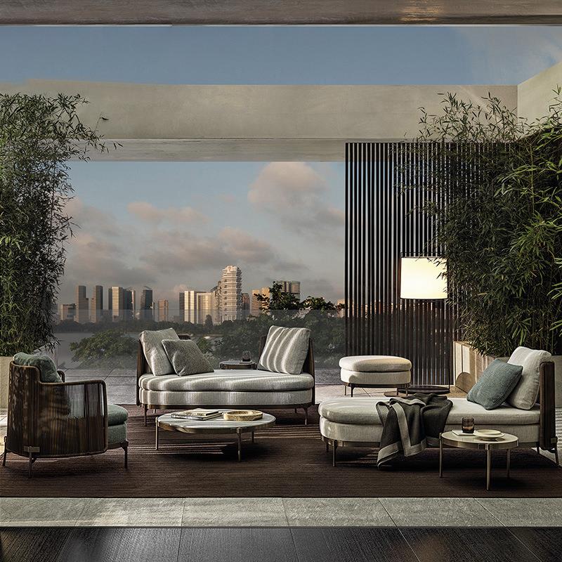 北欧户外沙发庭68院店露天藤编沙发休组合室花园酒阳外台闲户外家