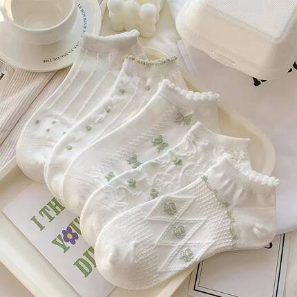 袜子女新款短款袜日系清新少女心浅口森系高颜值薄款舒适透气吸汗