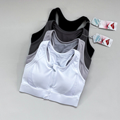 裸感磨防蹦前拉链拼网纱运动文胸女 速干透气瑜伽健身跑步内衣bra
