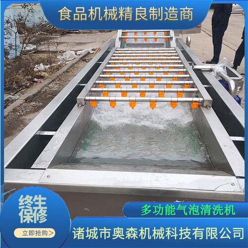 水果蔬菜气泡清洗机药材根茎类蔬菜清洗设备砂糖橘柑橘打蜡清洗机