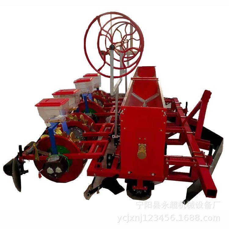 四轮车带玉米谷物铺播种机2膜行播4行免花生种机可加滴灌喷药抠膜