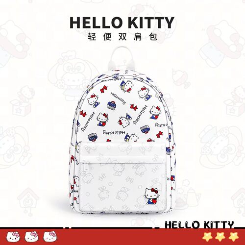 hellokitty双肩背包女生初高中大学书包通勤凯蒂猫KT小众百搭包