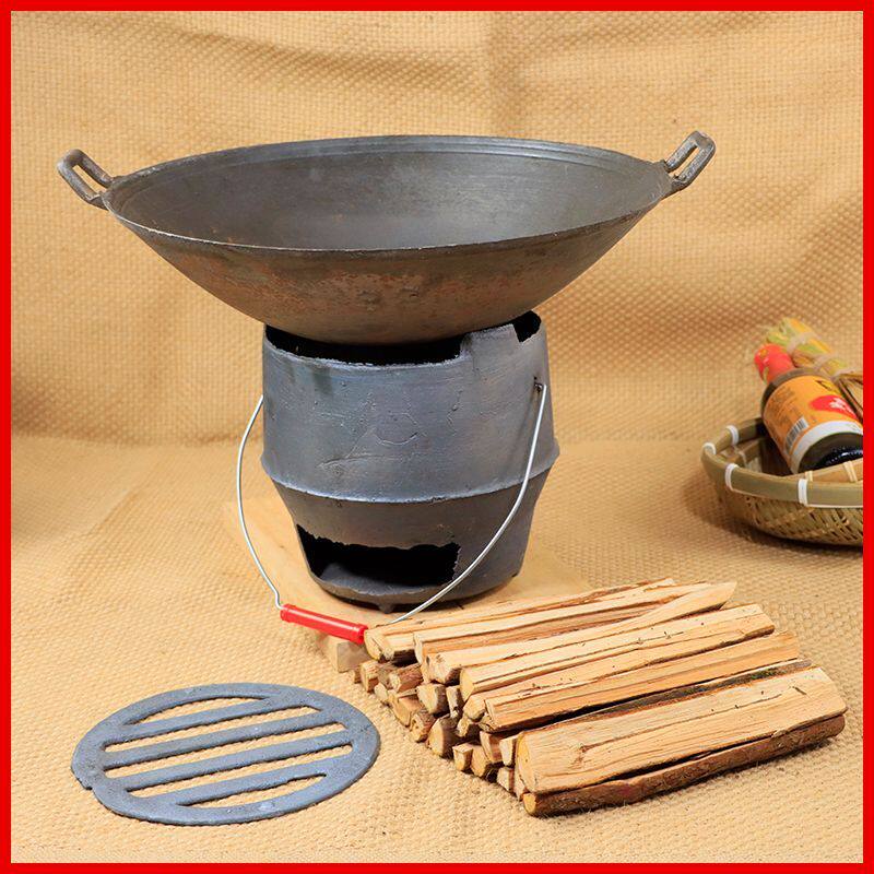 柴火灶农村家用烧木柴室内烧火炉子户外移动地锅灶大锅台生铁铸造