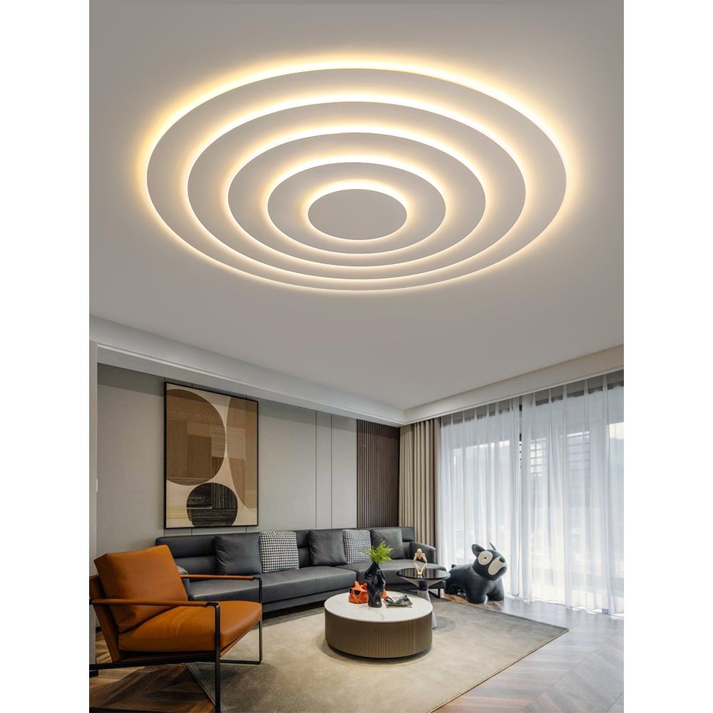 客厅大灯简约现代会议室大厅灯北欧极简设计圆形卧室房间吸顶灯