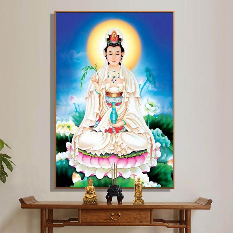 钻石画满钻新款佛像菩萨点贴钻十字绣坐莲观音送子手工