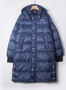 Replay联名MASHAMA设计师休闲风牛仔色印花长款羽绒服外套中性款