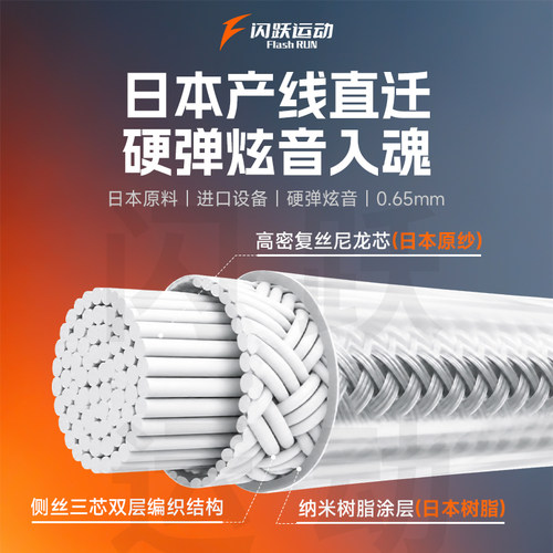 闪跃65C羽毛球线高弹炫音耐打