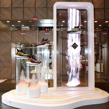 商场运动鞋发光展示架鞋品宣发LED广告展台球鞋橱窗设计陈列道具