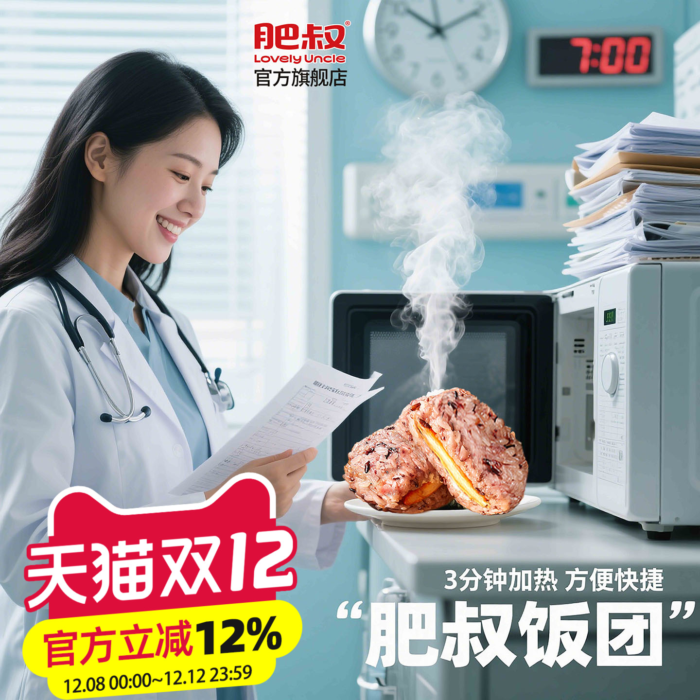 肥叔糯米饭团加热即食医生人群